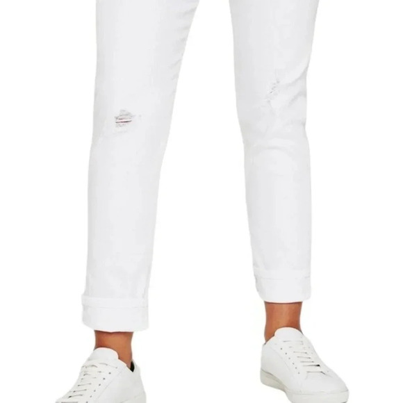 NEW AG ExBoyfriend Slouchy Slim High Rise Distressed White Denim Jeans Size 24 - Picture 5 of 16